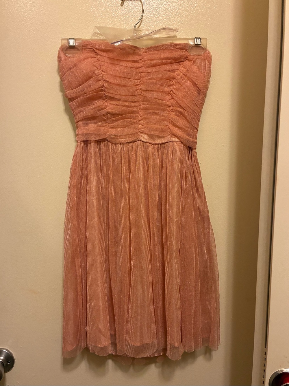 Girls Strapless Pink Tulle Party Dress